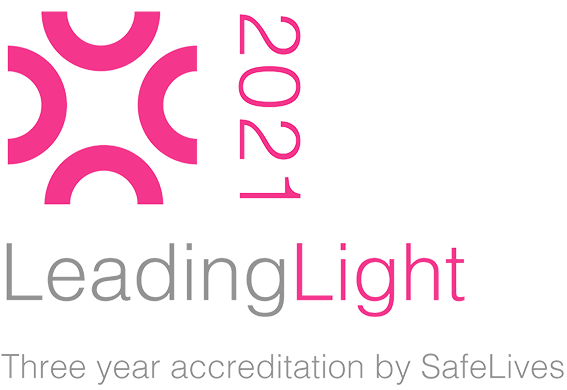 Leading Light accreditation logo from SafeLives