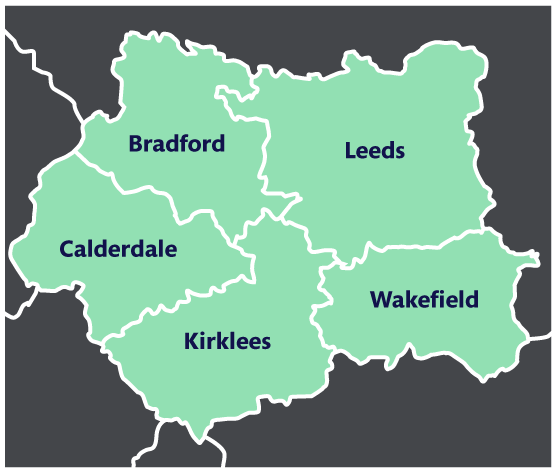 Map of West Yorkshire Map of West Yorkshire