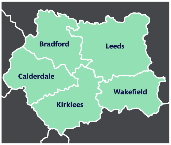 Map of West Yorkshire