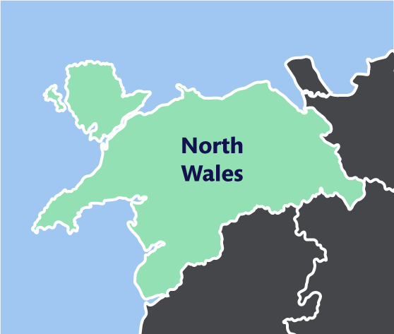 Map of North Wales