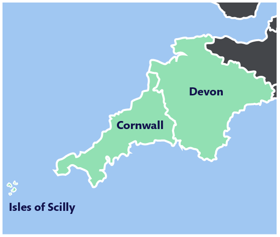 DevonCornwall-mapBorder Map of Cumbria